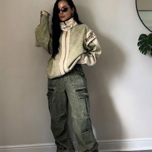 Y2K Fashion Drawstring Cargo Jeans for Casual & Comfy Spring Outfits