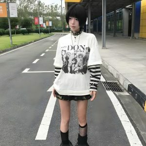 Y2K Fashion Grunge Don't Smoke Layered Top - Trendy Outfit Ideas for Spring & Summer