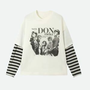 Y2K Fashion Grunge Don't Smoke Layered Top - Trendy Outfit Ideas for Spring & Summer