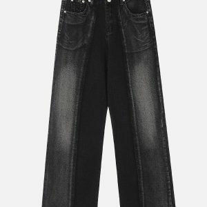 Y2K Fashion Irregular Patchwork Loose Jeans for Trendy Summer Outfits