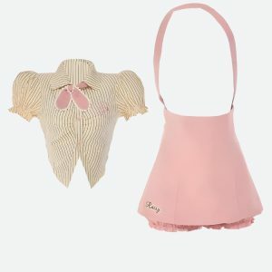Y2K Fashion Kawaii Shirt & Skort Set - Trendy Spring Outfits & Outfit Ideas