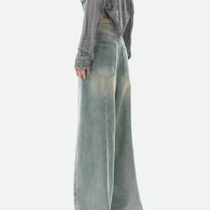 Y2K Fashion Low Rise Baggy Denim Jeans - Trendy Casual Outfits for Spring & Summer