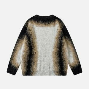 Y2K Fashion Mohair Spliced Sweater for Casual Spring & Summer Outfits