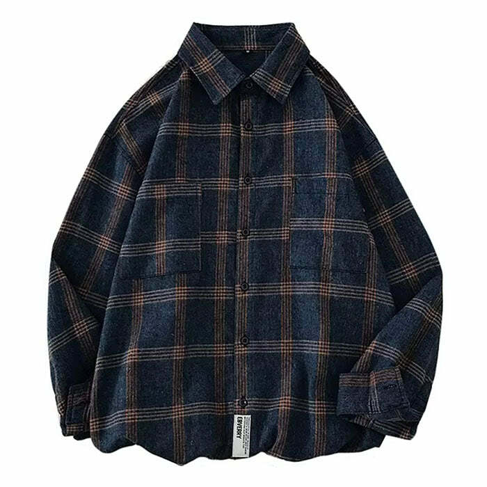 Y2K Fashion Plaid Oversized Shirt - Trendy Spring Outfits & Casual Outfit Ideas