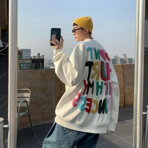 Y2K Fashion Soft Boy Printed Sweatshirt - Comfy Casual Outfit for Spring & Summer
