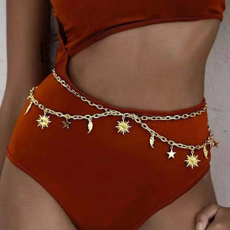 Y2K Fashion Sun, Moon & Star Body Jewelry for Summer Outfits & Concert Vibes