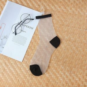 Y2K Fashion Transparent Mesh Socks for Coquette Aesthetic & Casual Outfit Ideas