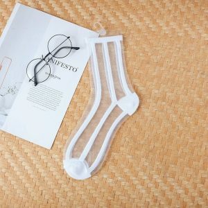Y2K Fashion Transparent Mesh Socks for Coquette Aesthetic & Casual Outfit Ideas