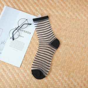 Y2K Fashion Transparent Mesh Socks for Coquette Aesthetic & Casual Outfit Ideas