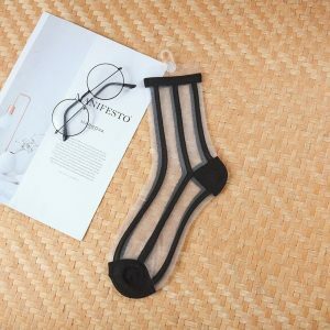 Y2K Fashion Transparent Mesh Socks for Coquette Aesthetic & Casual Outfit Ideas
