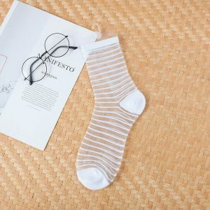Y2K Fashion Transparent Mesh Socks for Coquette Aesthetic & Casual Outfit Ideas
