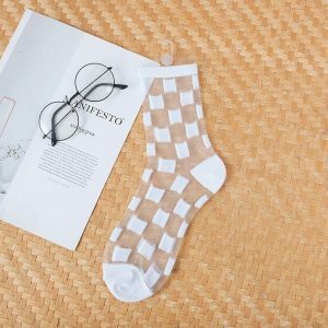 Y2K Fashion Transparent Mesh Socks for Coquette Aesthetic & Casual Outfit Ideas