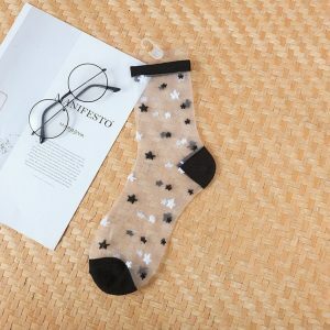 Y2K Fashion Transparent Mesh Socks for Coquette Aesthetic & Casual Outfit Ideas