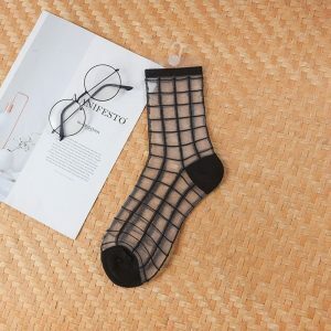 Y2K Fashion Transparent Mesh Socks for Coquette Aesthetic & Casual Outfit Ideas
