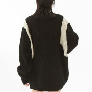 Y2K Fashion Turtleneck Zip-Up Loose Cardigan - Perfect for Spring Outfits & Casual Looks