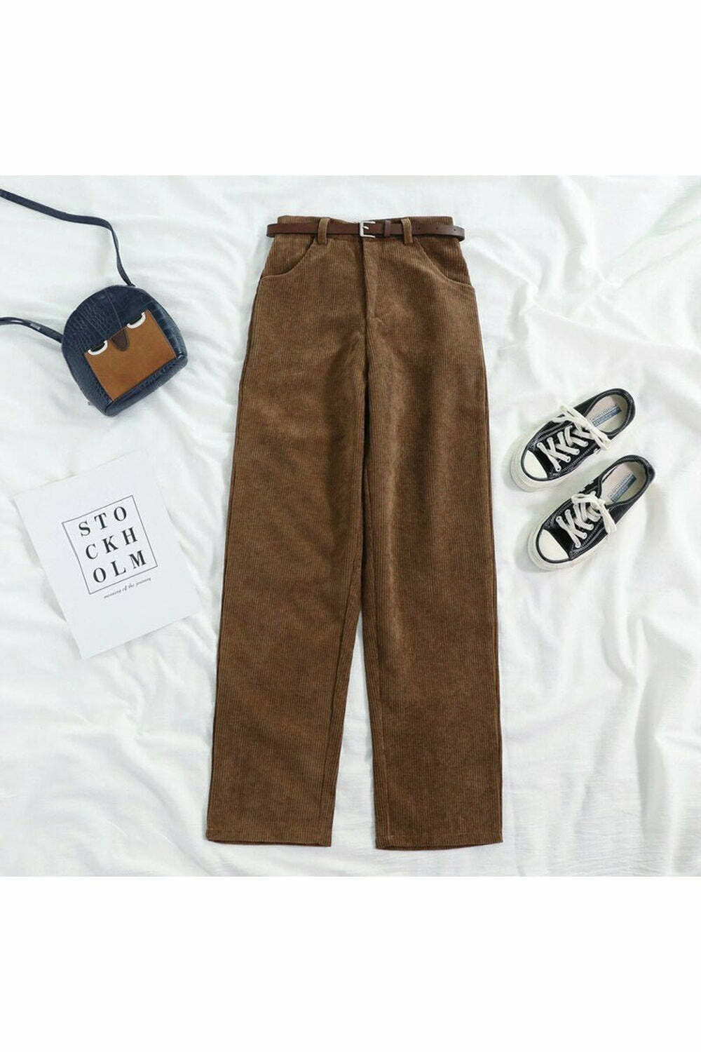 Y2K Fashion Vintage Retro Corduroy Pants - Trendy Casual Outfits for Spring & Summer