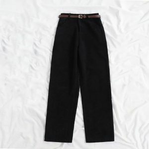 Y2K Fashion Vintage Retro Corduroy Pants - Trendy Casual Outfits for Spring & Summer