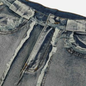 Y2K Fashion Washed Distressed Jeans for Casual & Concert Outfit Ideas