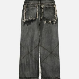 Y2K Fashion Washed Distressed Jeans for Casual & Concert Outfit Ideas