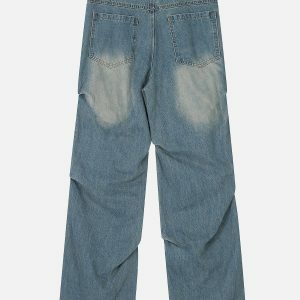 Y2K Fashion Wrinkle Jeans for Casual Outfits & Spring Style Inspiration