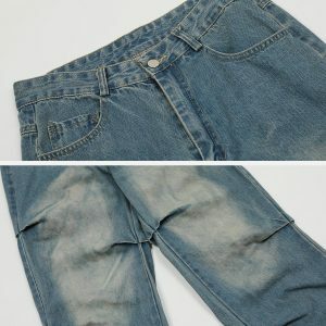 Y2K Fashion Wrinkle Jeans for Casual Outfits & Spring Style Inspiration