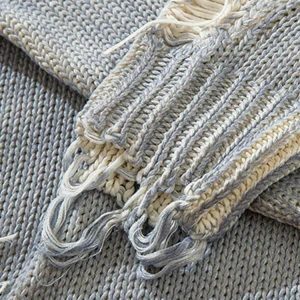 Y2K Grunge Tasseled Distressed Sweater - Trendy Casual Outfit for Spring & Summer