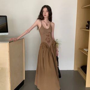 Y2K Vintage Corset Maxi Dress - Perfect for Spring Outfits, Prom, and Concerts
