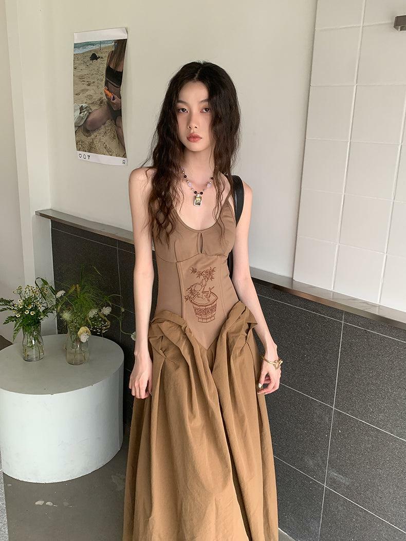 Y2K Vintage Corset Maxi Dress - Perfect for Spring Outfits, Prom, and Concerts
