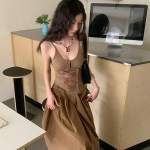 Y2K Vintage Corset Maxi Dress - Perfect for Spring Outfits, Prom, and Concerts