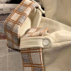 Y2K Vintage Drawstring Corduroy Pants for Casual Outfits & Spring Fashion