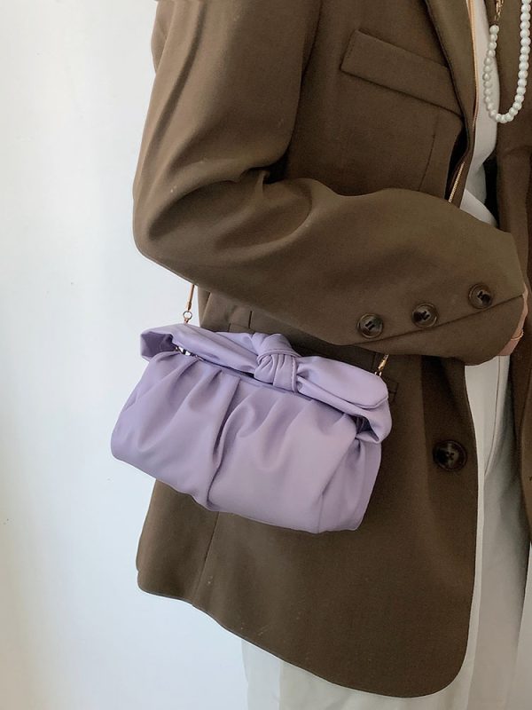 2023 Spring/Summer Small Rabbit Ears Handheld Ruffled Cloud Bag, Versatile Crossbody Chain Bag, Trendy Niche Design