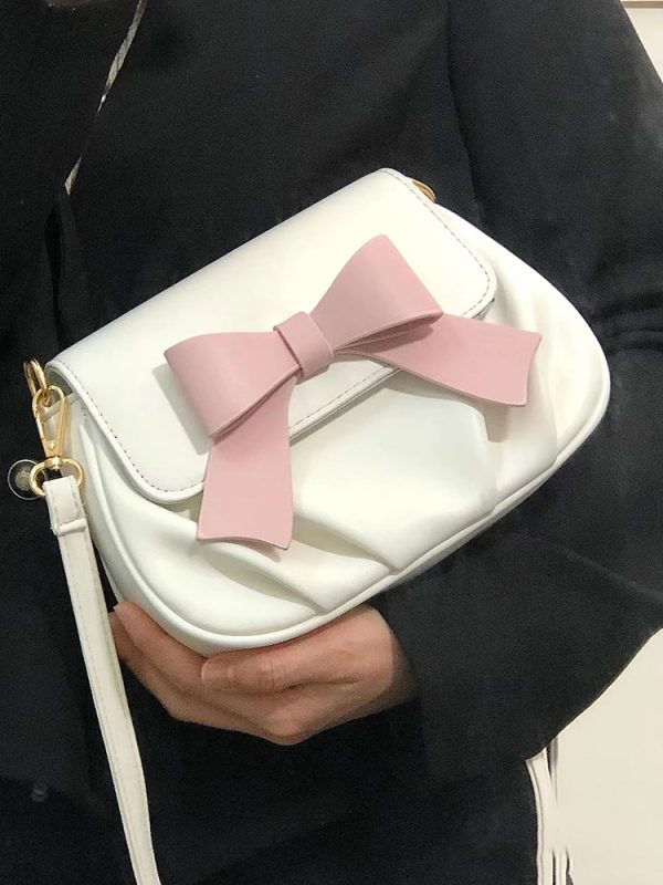 2023 Women's Bow Detail Pleated Cloud Bag - Soft Round Crossbody Shoulder Bag, Versatile Small Handbag for Everyday Use