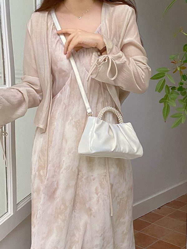2023 Women's Pearlescent Ruffled Cloud Handbag - Mini Crossbody Shoulder Bag in Trendy Color
