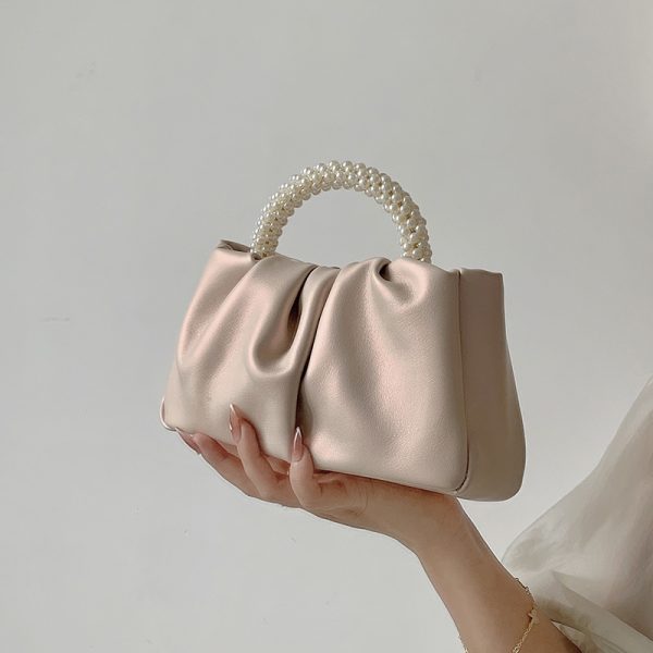 2023 Women's Pearlescent Ruffled Cloud Handbag - Mini Crossbody Shoulder Bag in Trendy Color
