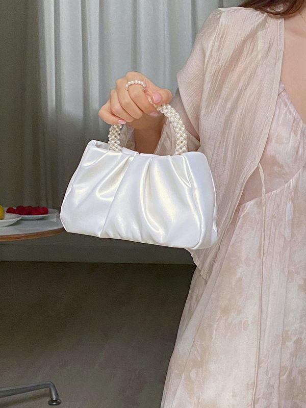 2023 Women's Pearlescent Ruffled Cloud Handbag - Mini Crossbody Shoulder Bag in Trendy Color
