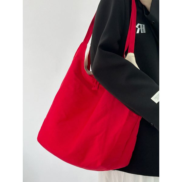 2024 INS-Style Striped Canvas Tote Bag for Women - Large Capacity Underarm Shoulder Bag, Trendy and Chic
