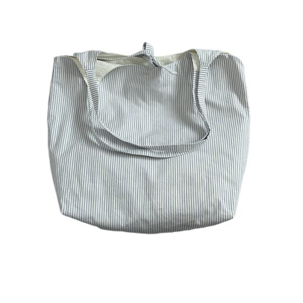 2024 INS-Style Striped Canvas Tote Bag for Women - Large Capacity Underarm Shoulder Bag, Trendy and Chic