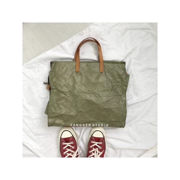 2024 Korean Style Women's Shoulder Crossbody Bag, Vintage Large Capacity Kraft Paper Tote for Everyday Use