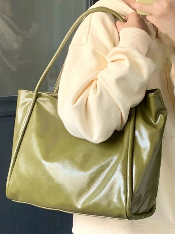 2024 Korean Style Women's Textured Tote Bag - Large Capacity Shoulder Bag for Spring Summer Fashion