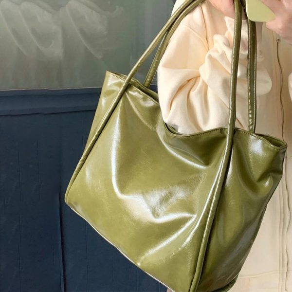 2024 Korean Style Women's Textured Tote Bag - Large Capacity Shoulder Bag for Spring Summer Fashion