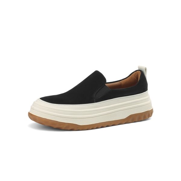 2024 New Italian-Style Thick-Soled Wedge Shoes for Women - 5 cm Soft Sole Genuine Leather Comfort