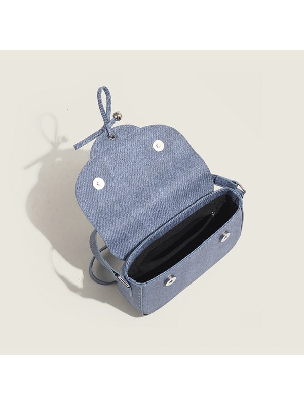 2024 Small Denim Square Bag with Bow - Fashionable Versatile Shoulder Crossbody Bag for Women, Trendy Y2K Style