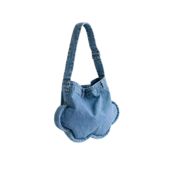 2025 Fashionable Versatile Denim Floral Tote Bag - High-End Shoulder Crossbody Commuter Bag for Trendy Style