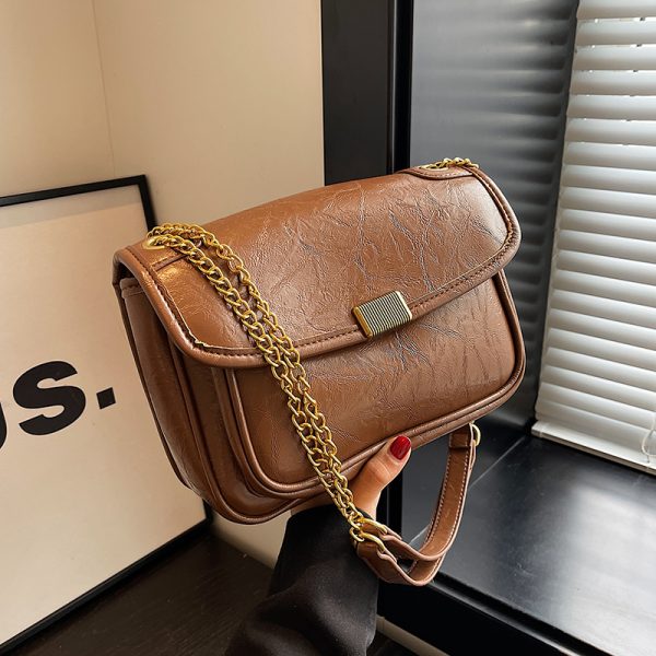 2025 High-End Textured Chain Shoulder Crossbody Bag for Women - Fashionable Commuting Underarm Style