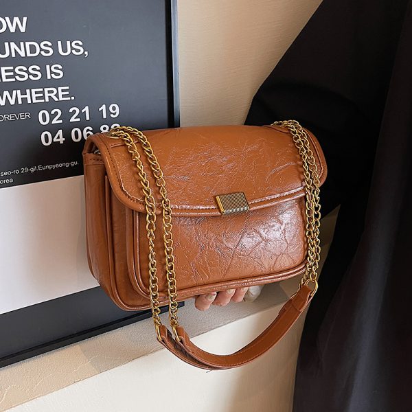 2025 High-End Textured Chain Shoulder Crossbody Bag for Women - Fashionable Commuting Underarm Style