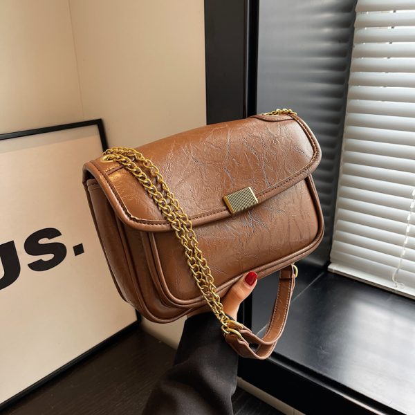 2025 High-End Textured Chain Shoulder Crossbody Bag for Women - Fashionable Commuting Underarm Style