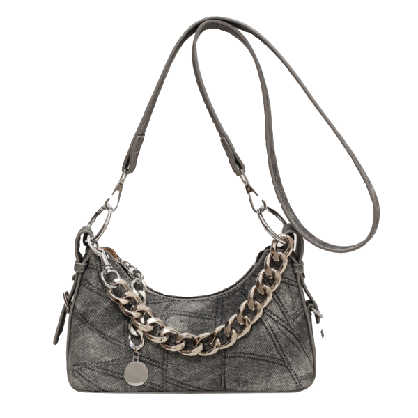 2025 New Model Patchwork Small Bag for Women - Stylish Versatile Chain Underarm Shoulder Crossbody Bag