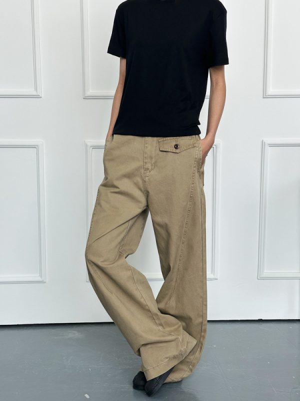 2025 New Wide-Leg Curved Knife Casual Pants for Men and Women - Straight-Leg Loose Fit, Trendy Unisex Fashion