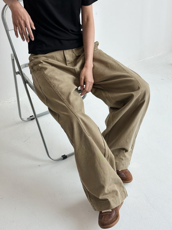 2025 New Wide-Leg Curved Knife Casual Pants for Men and Women - Straight-Leg Loose Fit, Trendy Unisex Fashion