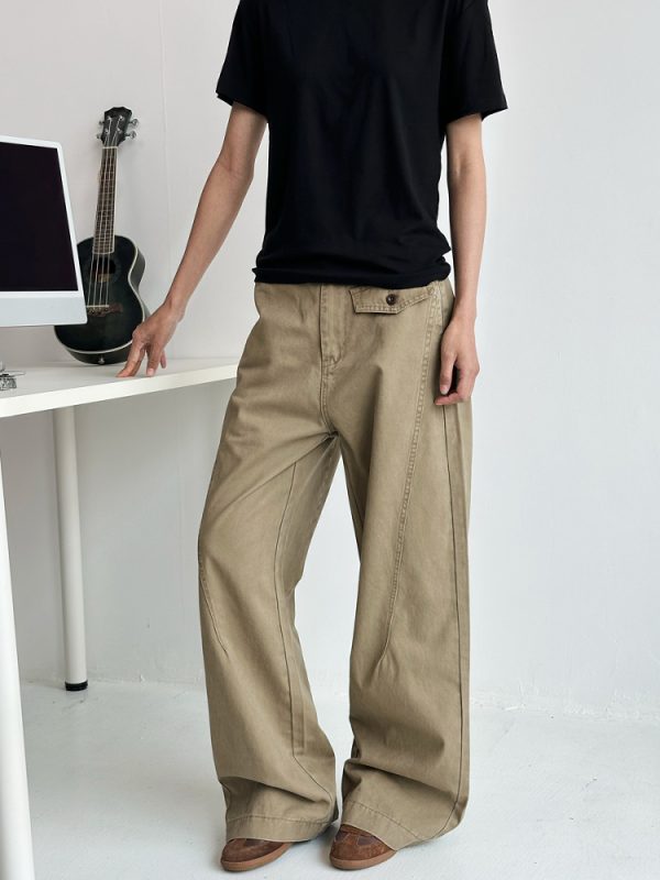 2025 New Wide-Leg Curved Knife Casual Pants for Men and Women - Straight-Leg Loose Fit, Trendy Unisex Fashion